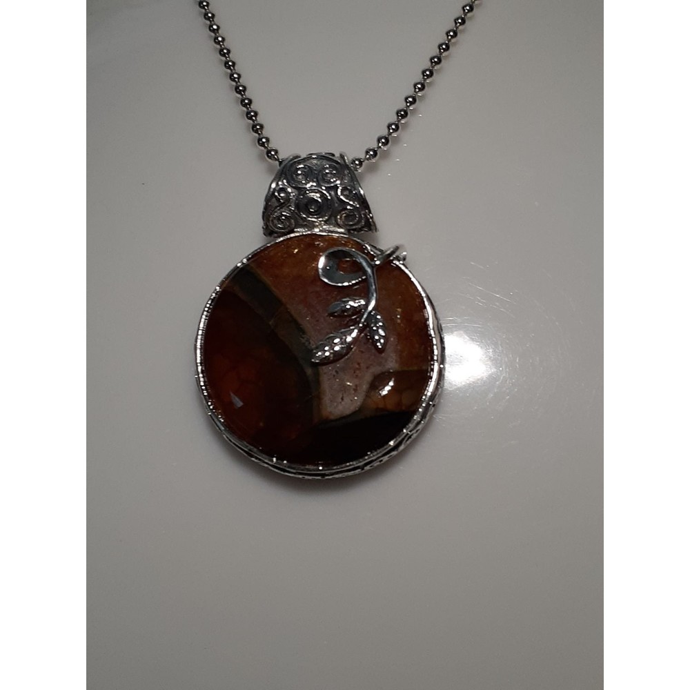 925 silver tiger eye pendant